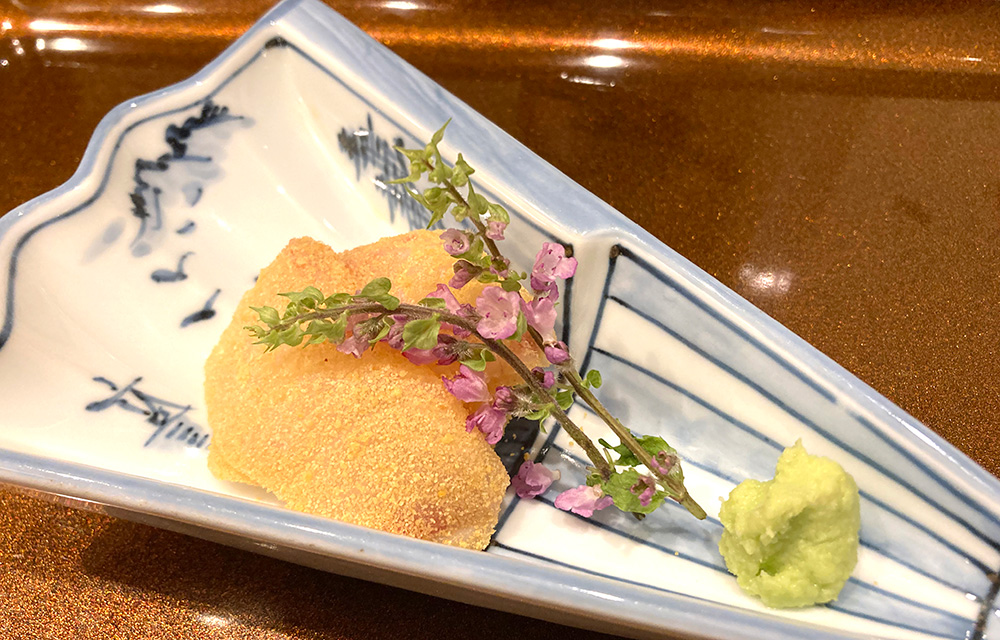 石鯛のお刺身カラスミ和え