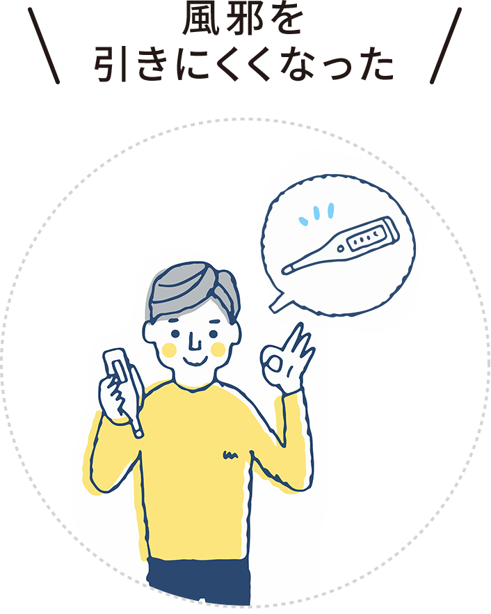 風邪を引きにくくなった